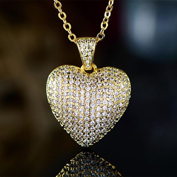 huitan dazzling gold color full paved cz heart pendent women necklace gorgeous female engagement jewelry necklaces selling, Silver
huitan dazzling gold color full paved cz heart pendent women necklace gorgeous female engagement jewelry necklaces selling, Silver