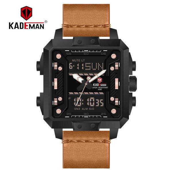 kademan watch men sport digital watches brand fashion leather creative quartz waterproof male wristwatches relogio masculino, Slivery;brown
kademan watch men sport digital watches brand fashion leather creative quartz waterproof male wristwatches relogio masculino, Slivery;brown