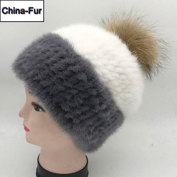 2020 new double color 100% real hat for women winter knitted beanies cap with raccoon fur balls caps, Blue;gray
2020 new double color 100% real hat for women winter knitted beanies cap with raccoon fur balls caps, Blue;gray