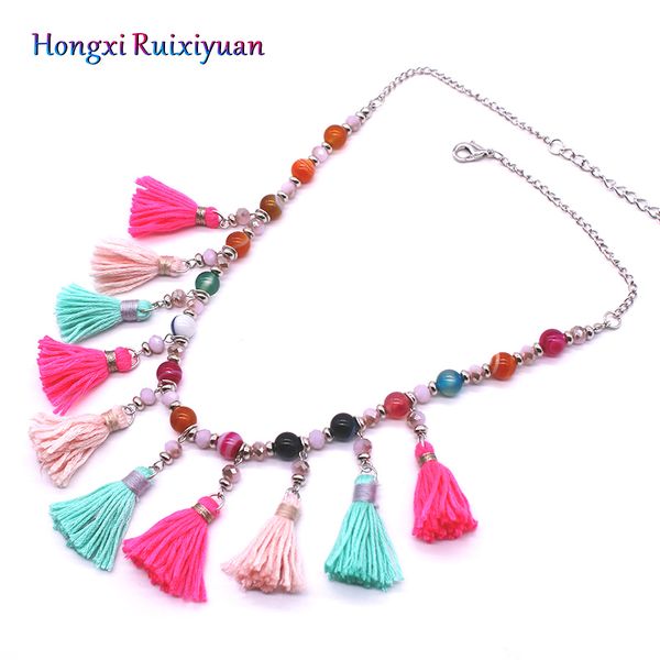fashion beaded necklace bohemian natural stone tassel lady short necklace charm mixed color tassel crystal jewelry, Golden;silver
fashion beaded necklace bohemian natural stone tassel lady short necklace charm mixed color tassel crystal jewelry, Golden;silver