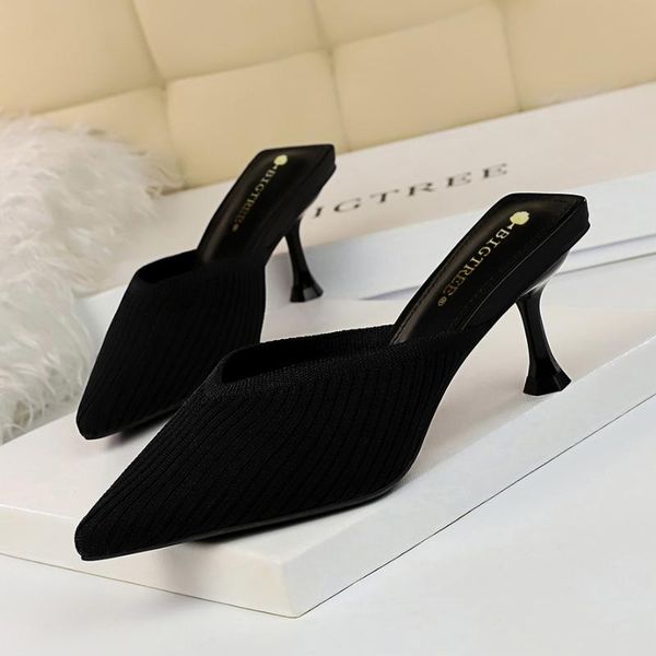 slippers knit mesh breathable high heels 2021 summer shoes women pointed toe thin hollow wool v-mouth party ladies, Black
slippers knit mesh breathable high heels 2021 summer shoes women pointed toe thin hollow wool v-mouth party ladies, Black