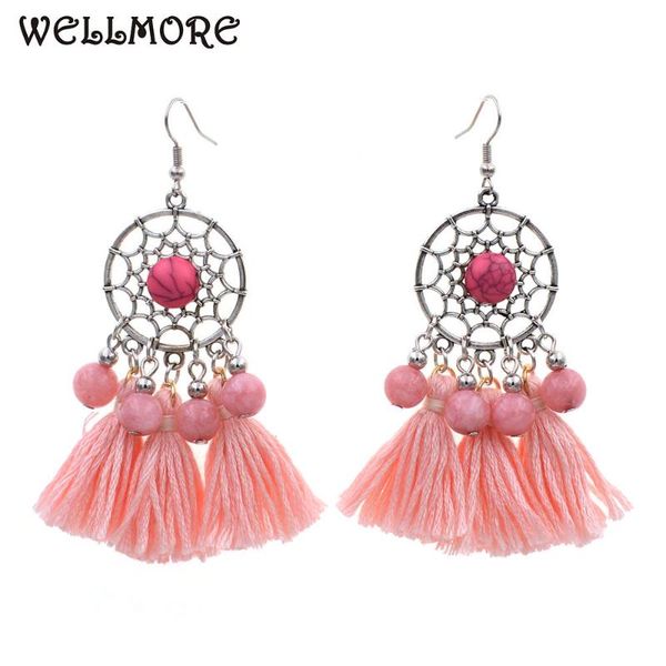 wellmore заявление ювелирные изделия каменные бусины с кисточка серьги болтаться падение серьги для женщин оптовой, Silver 
wellmore заявление ювелирные изделия каменные бусины с кисточка серьги болтаться падение серьги для женщин оптовой, Silver