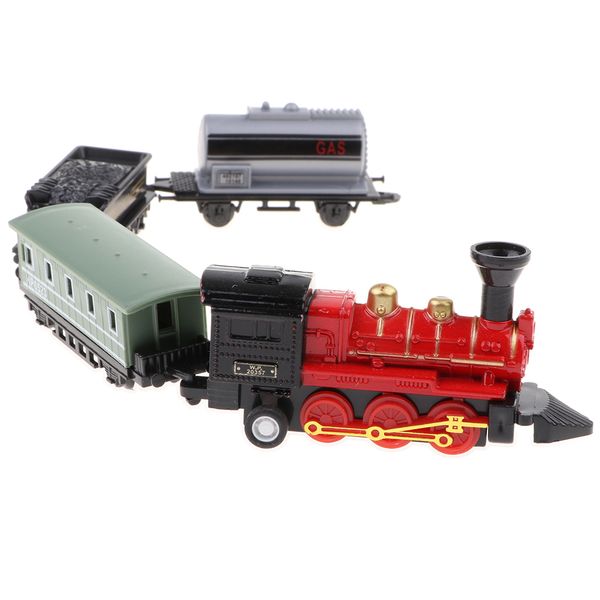 4pcs red mini steam train set, 1 locomotive engine and 3 railway carriages, kids toddler fun toy collectibles
4pcs red mini steam train set, 1 locomotive engine and 3 railway carriages, kids toddler fun toy collectibles