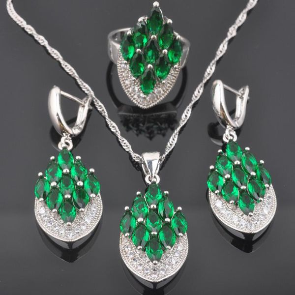 luxury female green zirconia jewelry sets for women silver color wedding jewelry earrings pendant necklace rings qz0589
luxury female green zirconia jewelry sets for women silver color wedding jewelry earrings pendant necklace rings qz0589