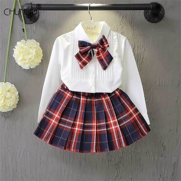 baby girl's clothes autumn outfit long sleeve t-shirt + plaid pleated skirt 2 pcs children school uniform clothing baby girl set 0926, White
baby girl's clothes autumn outfit long sleeve t-shirt + plaid pleated skirt 2 pcs children school uniform clothing baby girl set 0926, White
