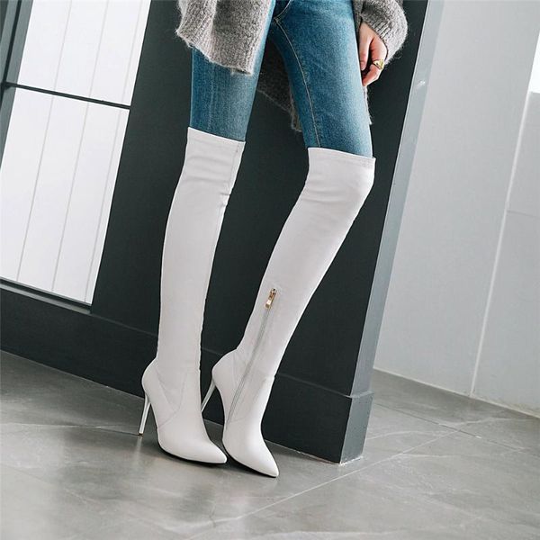 2020 ladies high heels over the knee boots women thigh high boots autumn long shoes women pointed toe, Black
2020 ladies high heels over the knee boots women thigh high boots autumn long shoes women pointed toe, Black