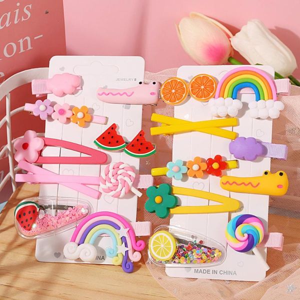 9 pcs/set cute fruit cloud plastic hairpins cartoon bobby pin hair clips for girls children headband kids hair accessories, Golden;silver
9 pcs/set cute fruit cloud plastic hairpins cartoon bobby pin hair clips for girls children headband kids hair accessories, Golden;silver