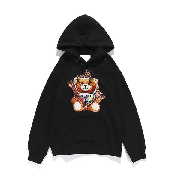 men women hoodies fashion frame bear pattern with letter hoodies mens casual pure color breathable pullover mens sweatshirts, Black
men women hoodies fashion frame bear pattern with letter hoodies mens casual pure color breathable pullover mens sweatshirts, Black
