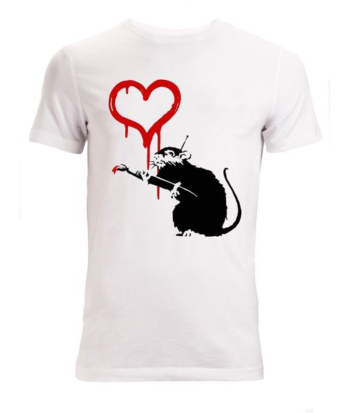 new fashion cool casual t shirts banksy street art rat painting heart men's (woman's available) t shirt white summer tee shirt
new fashion cool casual t shirts banksy street art rat painting heart men's (woman's available) t shirt white summer tee shirt