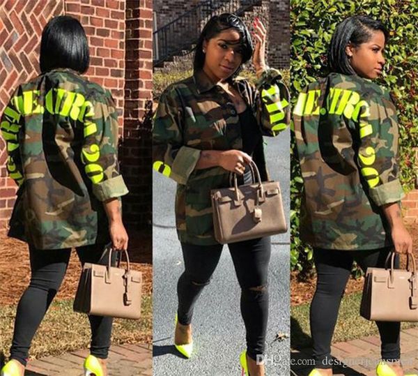 Spring Women Camouflage Jackets Casual Womens Letter Printed Coats Fashion Designer Lapel Neck Coat with Single Breasted
Spring Women Camouflage Jackets Casual Womens Letter Printed Coats Fashion Designer Lapel Neck Coat with Single Breasted
