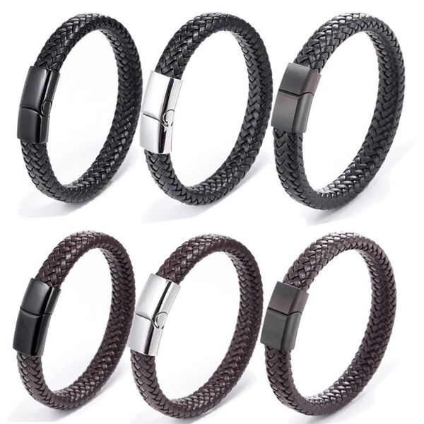 charm bracelets fashion leather men's bracelet handmade braided bangle for men father jewelry gift stainless steel magnetic wristband, Golden;silver
charm bracelets fashion leather men's bracelet handmade braided bangle for men father jewelry gift stainless steel magnetic wristband, Golden;silver