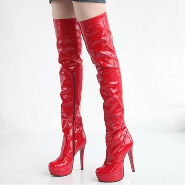 dm726designer nightclub pole dance over the knee stage performance patent leather high boots women boots stiletto platform, Black
dm726designer nightclub pole dance over the knee stage performance patent leather high boots women boots stiletto platform, Black