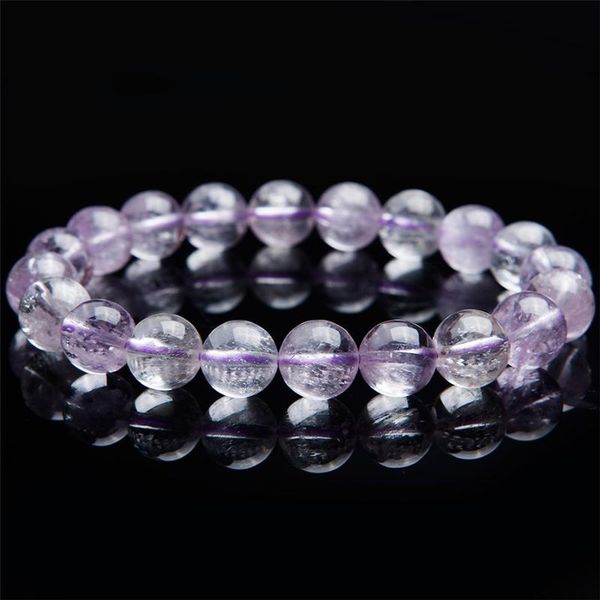 10mm natural purple kunzite gems quartz crystal stretch clear round bead bracelets for women female, Black
10mm natural purple kunzite gems quartz crystal stretch clear round bead bracelets for women female, Black