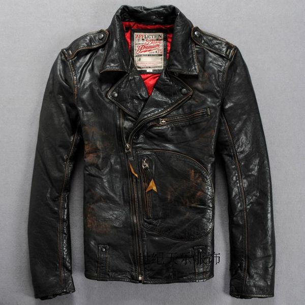 men's leather & faux genuine black jacket vintage classic motorcycle biker casual soft cowhide male slim fit spring autumn russia coats
men's leather & faux genuine black jacket vintage classic motorcycle biker casual soft cowhide male slim fit spring autumn russia coats