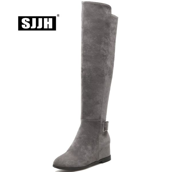 sjjh женщины nubuck riding boots с точкой носки высота увеличение zip chee-high плюшевые сапоги мода повседневная обувь большой размер q357, Black
sjjh женщины nubuck riding boots с точкой носки высота увеличение zip chee-high плюшевые сапоги мода повседневная обувь большой размер q357, Black