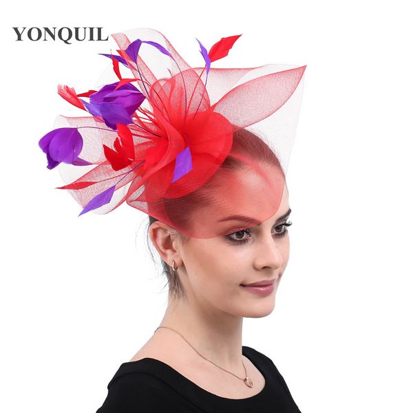 red with purple beautiful fashion headwear women eleagnt mesh fascinators fedora formal wedding ladies headpiece with hair clip, Blue;gray
red with purple beautiful fashion headwear women eleagnt mesh fascinators fedora formal wedding ladies headpiece with hair clip, Blue;gray