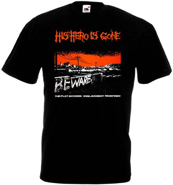 his hero is gone the plot sickens t-shirt black hardcore punk all sizes classic cotton t shirt round collar short sleeve tee
his hero is gone the plot sickens t-shirt black hardcore punk all sizes classic cotton t shirt round collar short sleeve tee