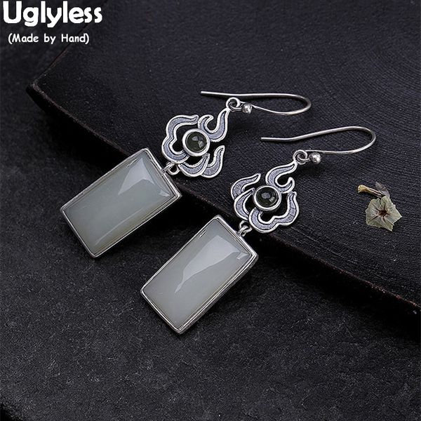 uglyless real 925 sterling silver handmade fire earrings for women exotic thai silver fine jewelry square jade brincos bijoux
uglyless real 925 sterling silver handmade fire earrings for women exotic thai silver fine jewelry square jade brincos bijoux