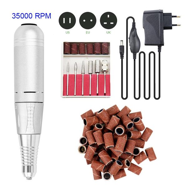 nail art equipment 35000rpm portable electric drill machine file kit for manicure pedicure design polishing tools home salon use, Silver
nail art equipment 35000rpm portable electric drill machine file kit for manicure pedicure design polishing tools home salon use, Silver