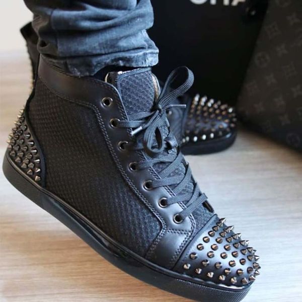 мужчины женщины черный повседневная обувь конструктор red bottom шипованных шипы моды insider кроссовки black leather red подошвы high boots
мужчины женщины черный повседневная обувь конструктор red bottom шипованных шипы моды insider кроссовки black leather red подошвы high boots