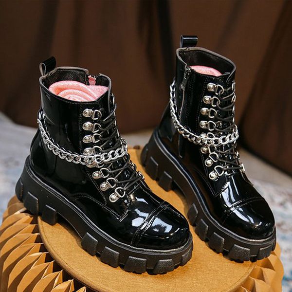 women's shoes autumn chunky heels ankle boots 2020 chain zipper motorcycle boots female fashion woman shoes ladies footwear new, Black
women's shoes autumn chunky heels ankle boots 2020 chain zipper motorcycle boots female fashion woman shoes ladies footwear new, Black