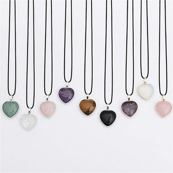 statement necklace natural stone love heart-shaped crystal necklaces metal frame pendant for fashion necklace women jewelry, Silver
statement necklace natural stone love heart-shaped crystal necklaces metal frame pendant for fashion necklace women jewelry, Silver