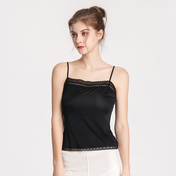 camisoles & tanks mulberry silk suspender vest in summer style for women to wear knitted thin bottoming shirt with lace small sling, Black;white
camisoles & tanks mulberry silk suspender vest in summer style for women to wear knitted thin bottoming shirt with lace small sling, Black;white