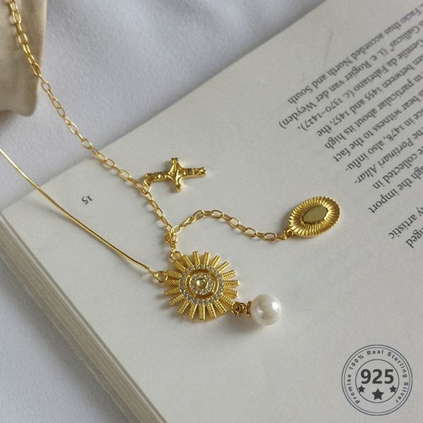 louleur real 925 sterling silver necklace cross sun pearl pendant gold color vintage party necklace for women fashion jewelry
louleur real 925 sterling silver necklace cross sun pearl pendant gold color vintage party necklace for women fashion jewelry