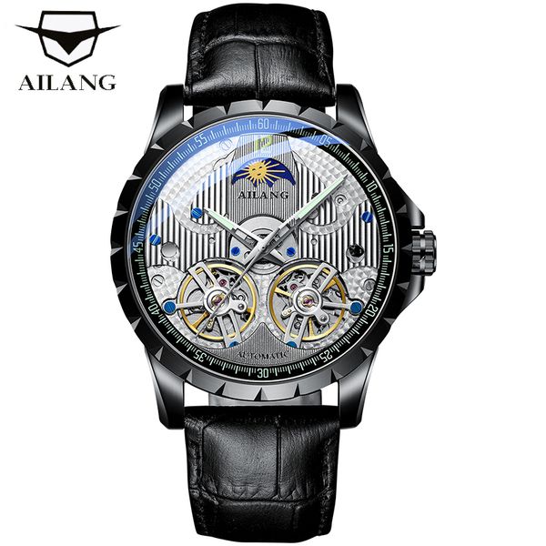 ailang watch men moon phase tourbillon mechanical sport wristwatch genuine leather male clock relogio, Slivery;brown
ailang watch men moon phase tourbillon mechanical sport wristwatch genuine leather male clock relogio, Slivery;brown