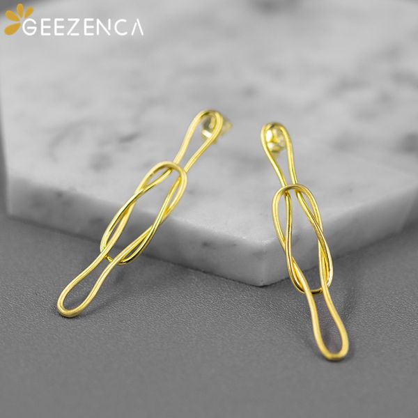 original design 925 sterling silver interlaced lines stud earrings fine jewelry geometric simple trendy women's earrings party, Golden;silver
original design 925 sterling silver interlaced lines stud earrings fine jewelry geometric simple trendy women's earrings party, Golden;silver