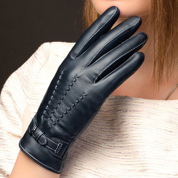women genuine leather gloves fashion sheepskin glove autumn winter thermal velvet lining driving gloves nw707-5, Blue;gray
women genuine leather gloves fashion sheepskin glove autumn winter thermal velvet lining driving gloves nw707-5, Blue;gray