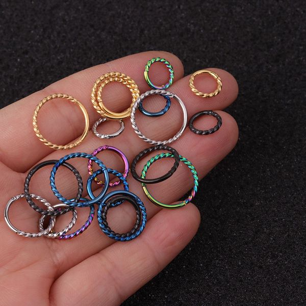 1pcs multiple colour steel hoop earrings septum clicker nose circle hinge segment ear tragus closed piercing, Golden;silver
1pcs multiple colour steel hoop earrings septum clicker nose circle hinge segment ear tragus closed piercing, Golden;silver