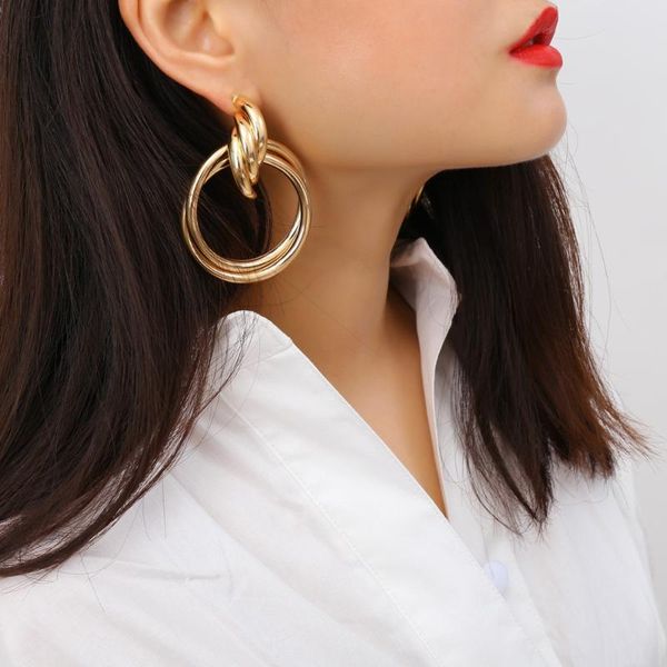 new 50 mm big gold hoops earrings minimalist thick tube round circle rings earrings for women zinc alloy trendy hiphop rock, Golden
new 50 mm big gold hoops earrings minimalist thick tube round circle rings earrings for women zinc alloy trendy hiphop rock, Golden