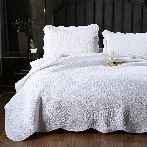 2/3pcs 100%cotton white leaf embroidered patchwork quilt twin full king size bed cover bedspread coverlet h
2/3pcs 100%cotton white leaf embroidered patchwork quilt twin full king size bed cover bedspread coverlet h