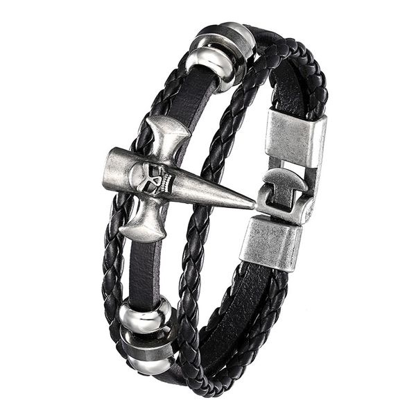 2020 vintage leather bracelet men's fashion skull multilayer warp knit cuff punk jewelry pulseira masculina, Black
2020 vintage leather bracelet men's fashion skull multilayer warp knit cuff punk jewelry pulseira masculina, Black
