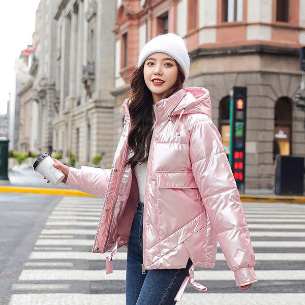 women's down & parkas winter women hooded shiny padded jacket coats ladies fashion quilted glossy causal loose solid korean overcoat w3, Black
women's down & parkas winter women hooded shiny padded jacket coats ladies fashion quilted glossy causal loose solid korean overcoat w3, Black