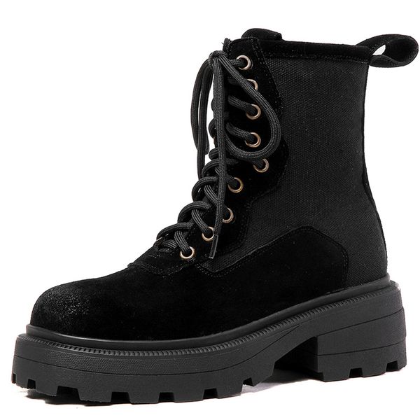 2020 new winter retro ladies boots platform fashion casual snow boots round toe lace up cow suede women ankle, Black
2020 new winter retro ladies boots platform fashion casual snow boots round toe lace up cow suede women ankle, Black
