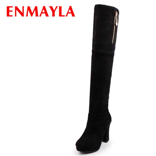 enmayla fashion zipper high heels platform boots women nubuck square heel elegent knee high boots black brown plus size 34-47
enmayla fashion zipper high heels platform boots women nubuck square heel elegent knee high boots black brown plus size 34-47