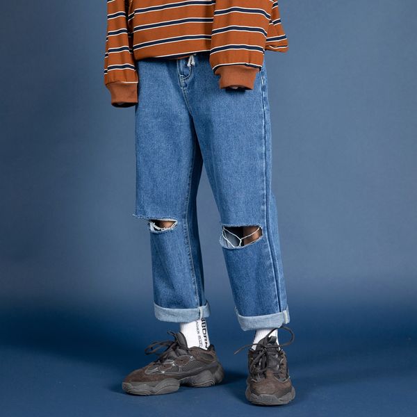 2020 summer men's leisure holes baggy homme classic jeans mens loose trousers black/blue color male casual pants big size -5xl 
2020 summer men's leisure holes baggy homme classic jeans mens loose trousers black/blue color male casual pants big size -5xl