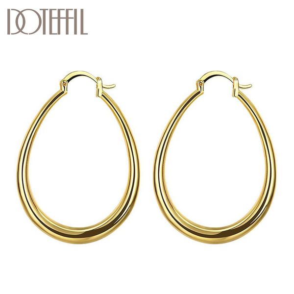 doteffil 925 sterling silver flat u circle hoop 18k gold/rose gold earrings for women party gift fashion charm wedding jewelry, Golden;silver
doteffil 925 sterling silver flat u circle hoop 18k gold/rose gold earrings for women party gift fashion charm wedding jewelry, Golden;silver