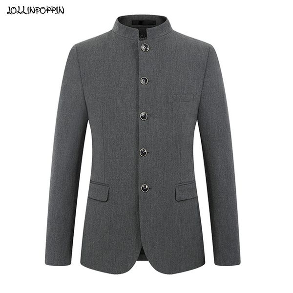 men's suits & blazers stand collar single breasted men gray suit jacket slim fit mens tunic solid color mandarin coat, White;black
men's suits & blazers stand collar single breasted men gray suit jacket slim fit mens tunic solid color mandarin coat, White;black