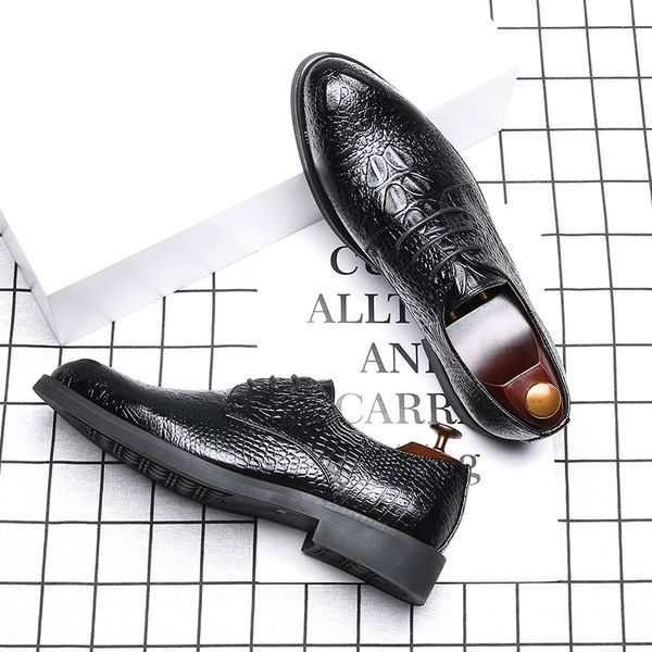 2020 new cross-border xxxxxl-british lace-up shoes crocodile pattern all-match business casual formal shoes, Black
2020 new cross-border xxxxxl-british lace-up shoes crocodile pattern all-match business casual formal shoes, Black