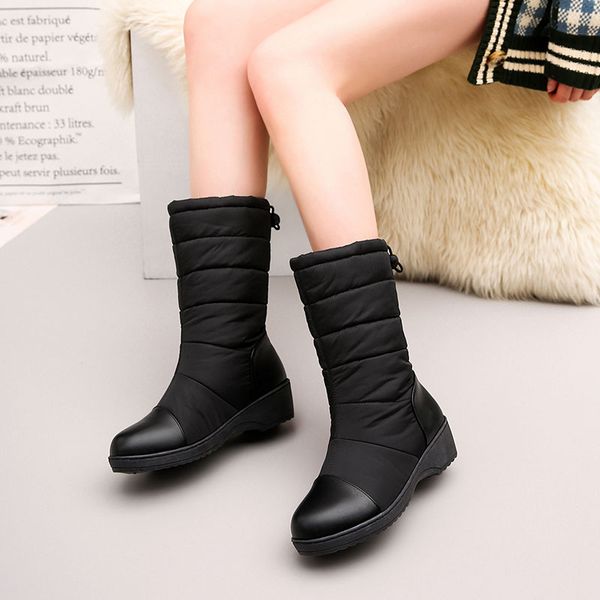 pu winter shoes women plush winter boots women waterproof wedges shoes boots mid-calf size 44, Black
pu winter shoes women plush winter boots women waterproof wedges shoes boots mid-calf size 44, Black