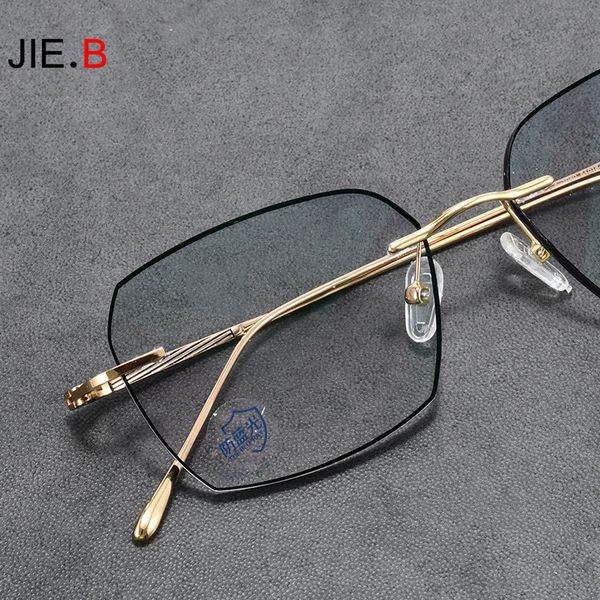 jie.b net celebrity business rimless large frame male glasses frame can be equipped with myopia reading glasses, Black
jie.b net celebrity business rimless large frame male glasses frame can be equipped with myopia reading glasses, Black