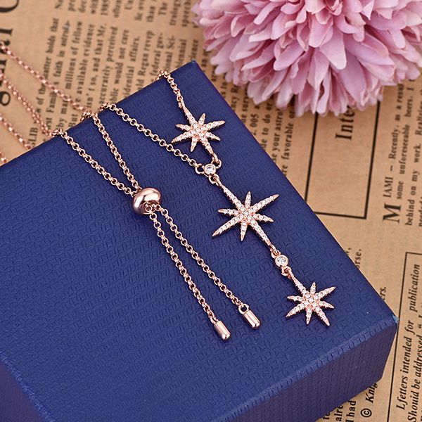 european and american jewelry fashion zircon meteor necklace adjustable elegant temperament star sweater chain, Silver
european and american jewelry fashion zircon meteor necklace adjustable elegant temperament star sweater chain, Silver