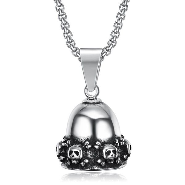pendant necklaces stainless steel vintage skull bell necklace for men, Silver
pendant necklaces stainless steel vintage skull bell necklace for men, Silver
