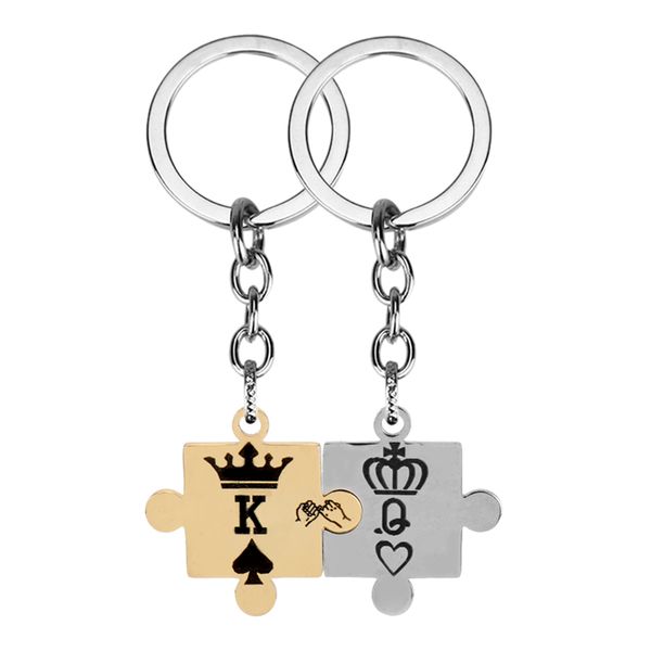 keychains king queen couple keychain keyrings cute puzzle block shape key chain jewelry couples pendant keyring gifts for lover, Silver
keychains king queen couple keychain keyrings cute puzzle block shape key chain jewelry couples pendant keyring gifts for lover, Silver