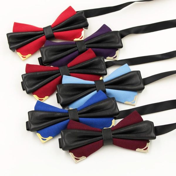 new fashion leather bow ties for men women groom butterfly solid bowtie classical gravata cravat black tie, Blue;purple 
new fashion leather bow ties for men women groom butterfly solid bowtie classical gravata cravat black tie, Blue;purple