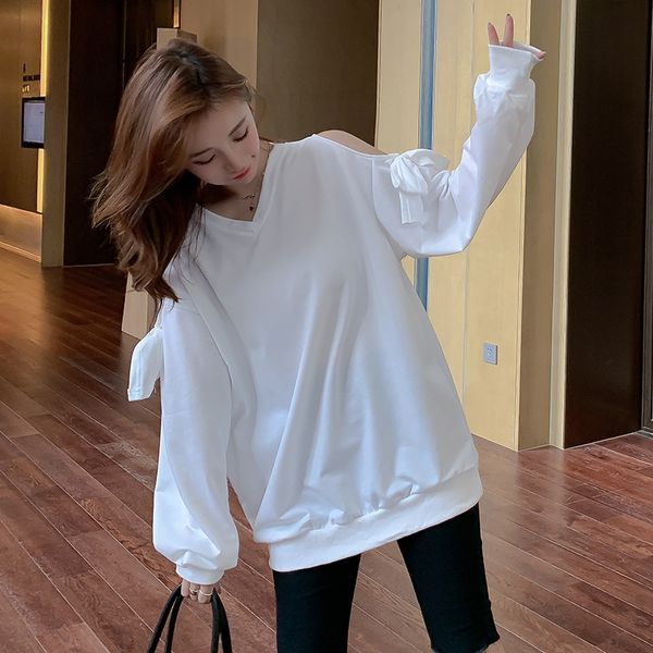 ins western style bowknot design sweater women's autumn 2020 new long-sleevedshoulder t-shirt t-shirt bf lazy style v-neck yh0ge, Black
ins western style bowknot design sweater women's autumn 2020 new long-sleevedshoulder t-shirt t-shirt bf lazy style v-neck yh0ge, Black