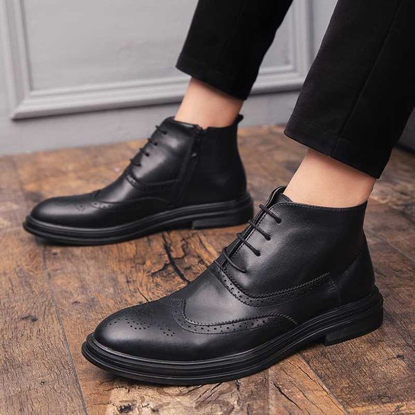 fashion men boots leather side zipper lace up men high brogue shoes man oxfords european leather boots zapatos de hombre, Black
fashion men boots leather side zipper lace up men high brogue shoes man oxfords european leather boots zapatos de hombre, Black